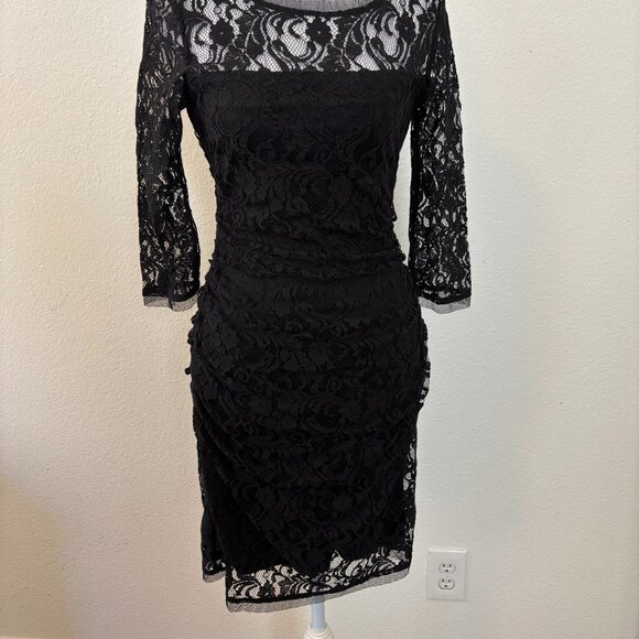 Elegant Black Lace Dress | Max & Cleo | Size 4 |Mint Condition - Picture 2 of 6